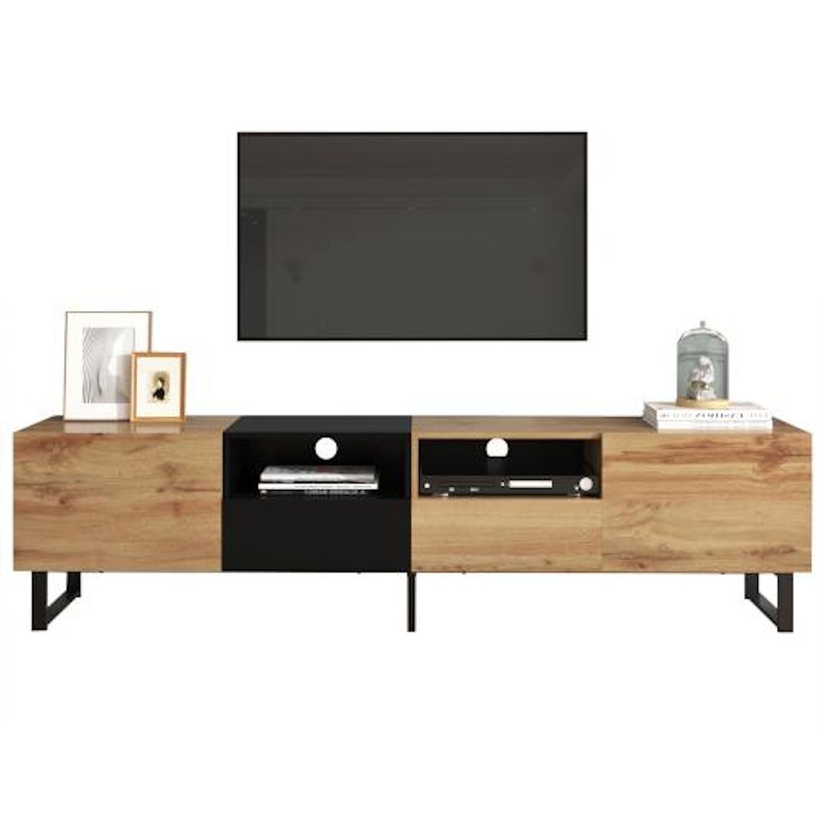 MERAX Meuble tv naturel 190 cm mdf