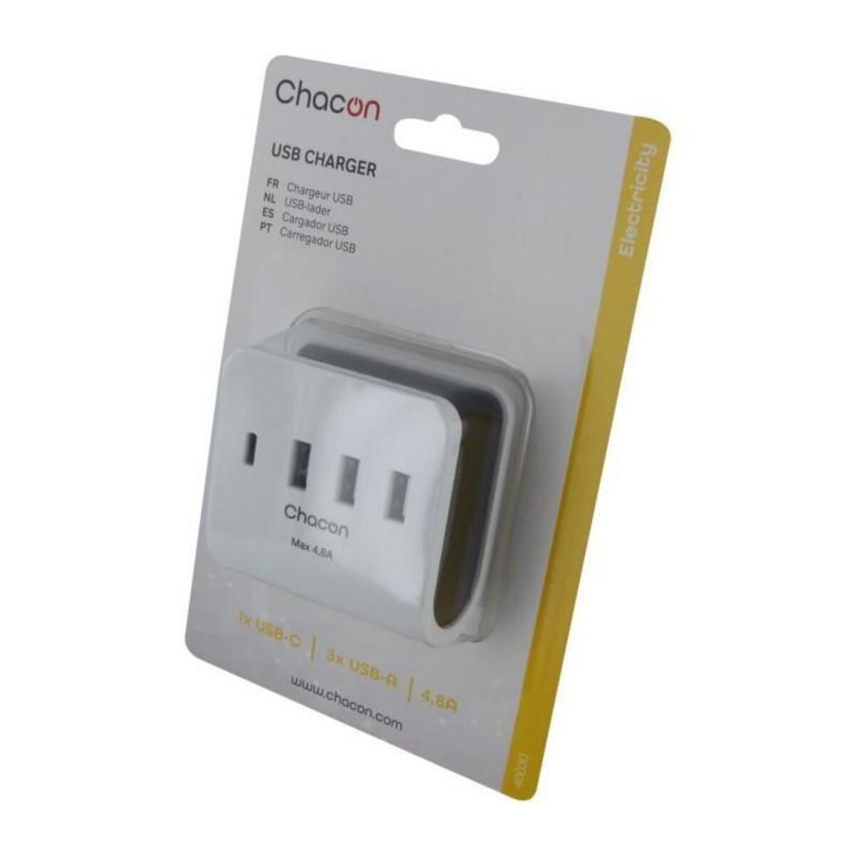 CHACON Chargeur secteur - CHACON - 40030 - 3 USB-A + 1 USB-C