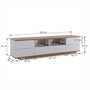 Voir la diapositive 3 : MERAX Meuble tv blanc+naturel 180 cm mdf