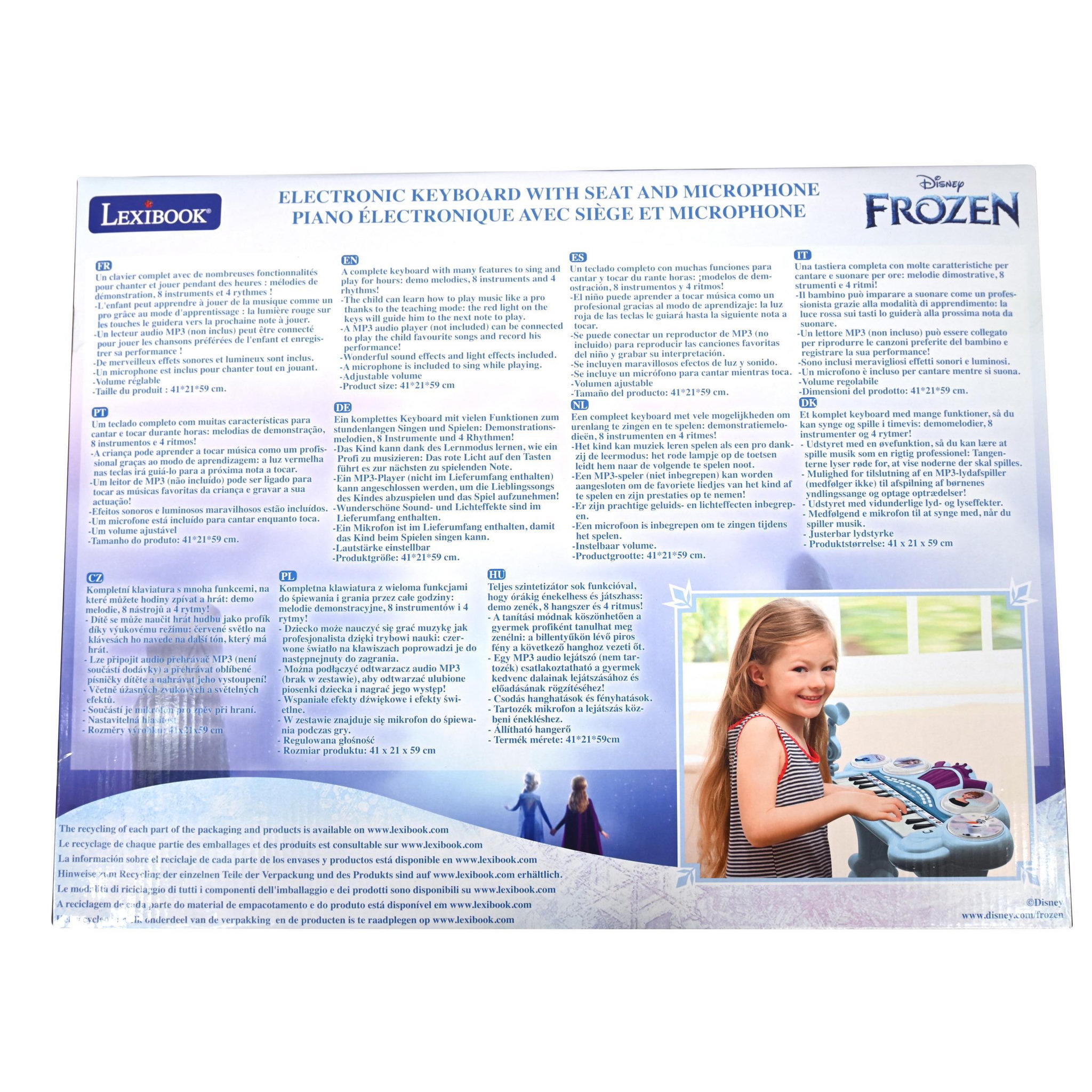 Voir la diapositive 4 : Lexibook Piano électronique La Reine des Neiges avec siège et micro