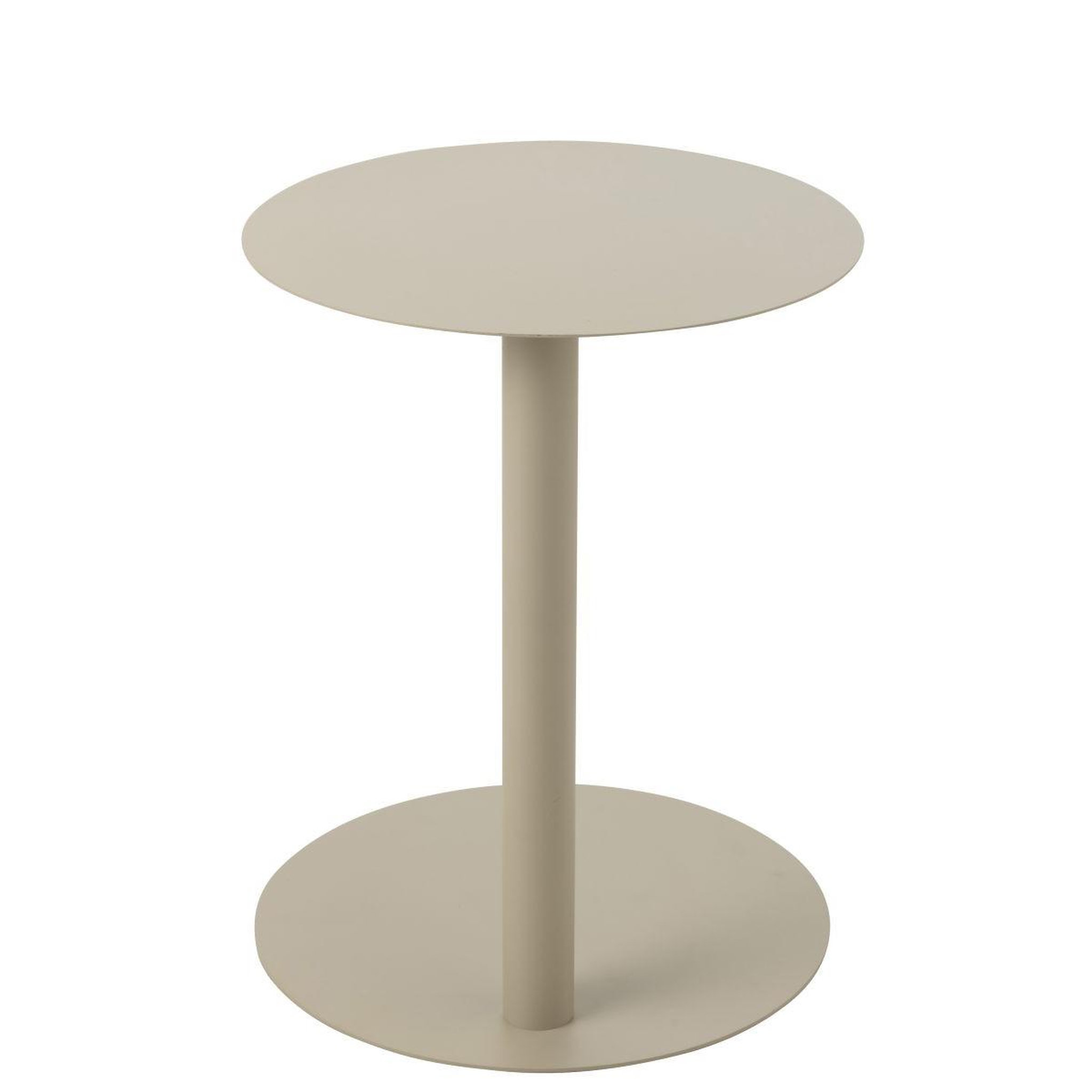 Voir la diapositive 2 : J-LINE Table d'appoint ronde en métal  reva  50cm beige