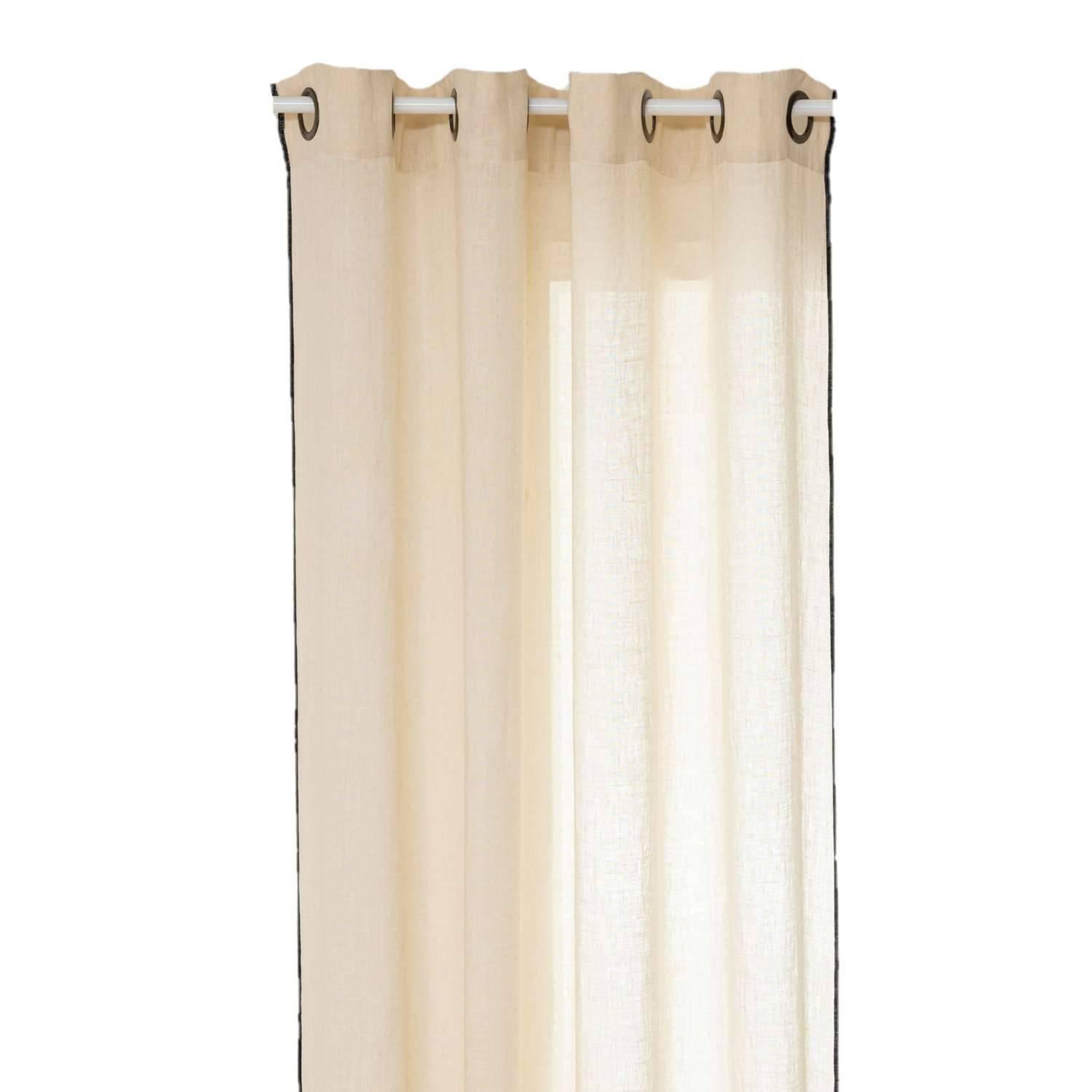 ATMOSPHERA Voilage avec surpiqûre noire - 130 x 260 cm - beige