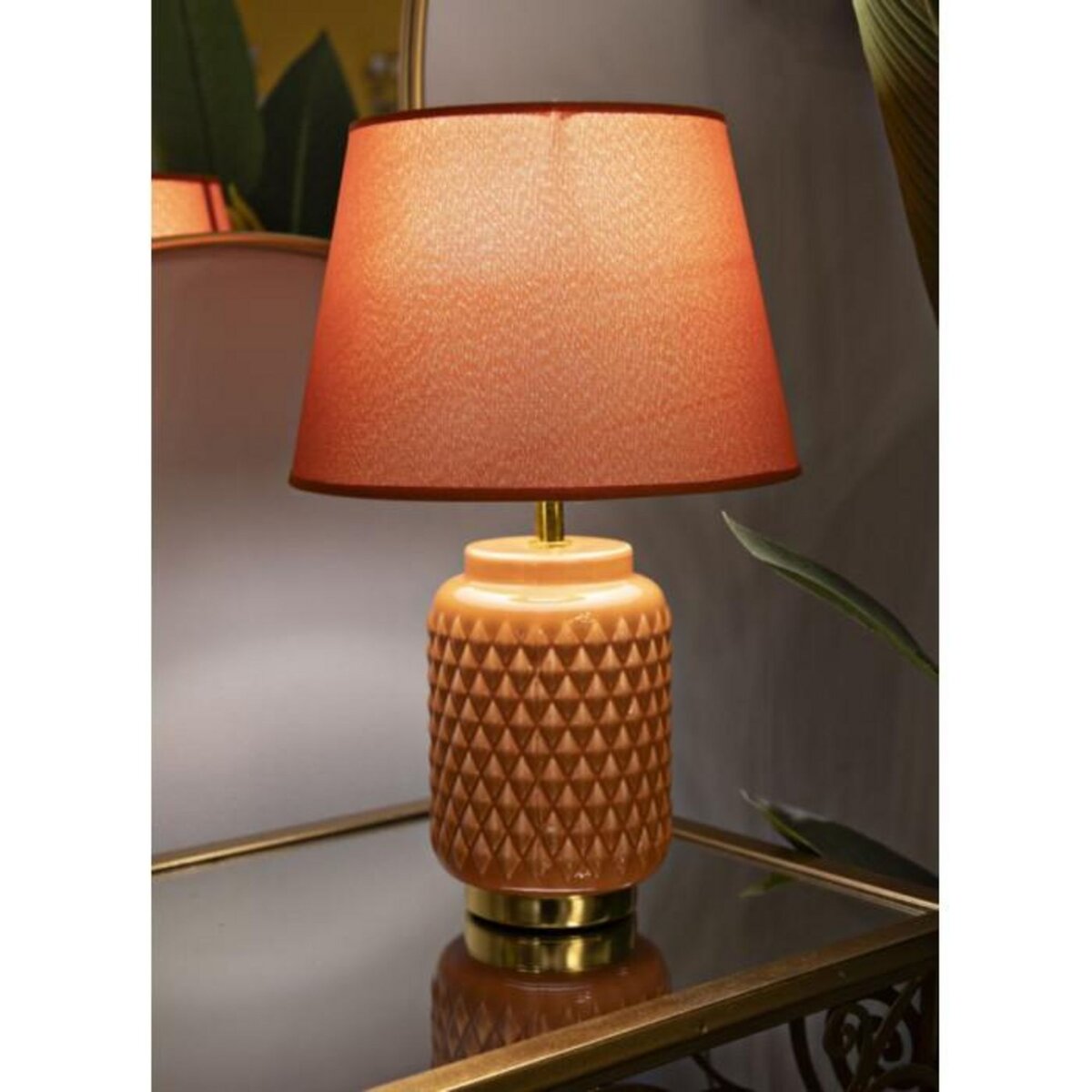 Paris Prix Lampe à Poser en Céramique  Square  44cm Orange