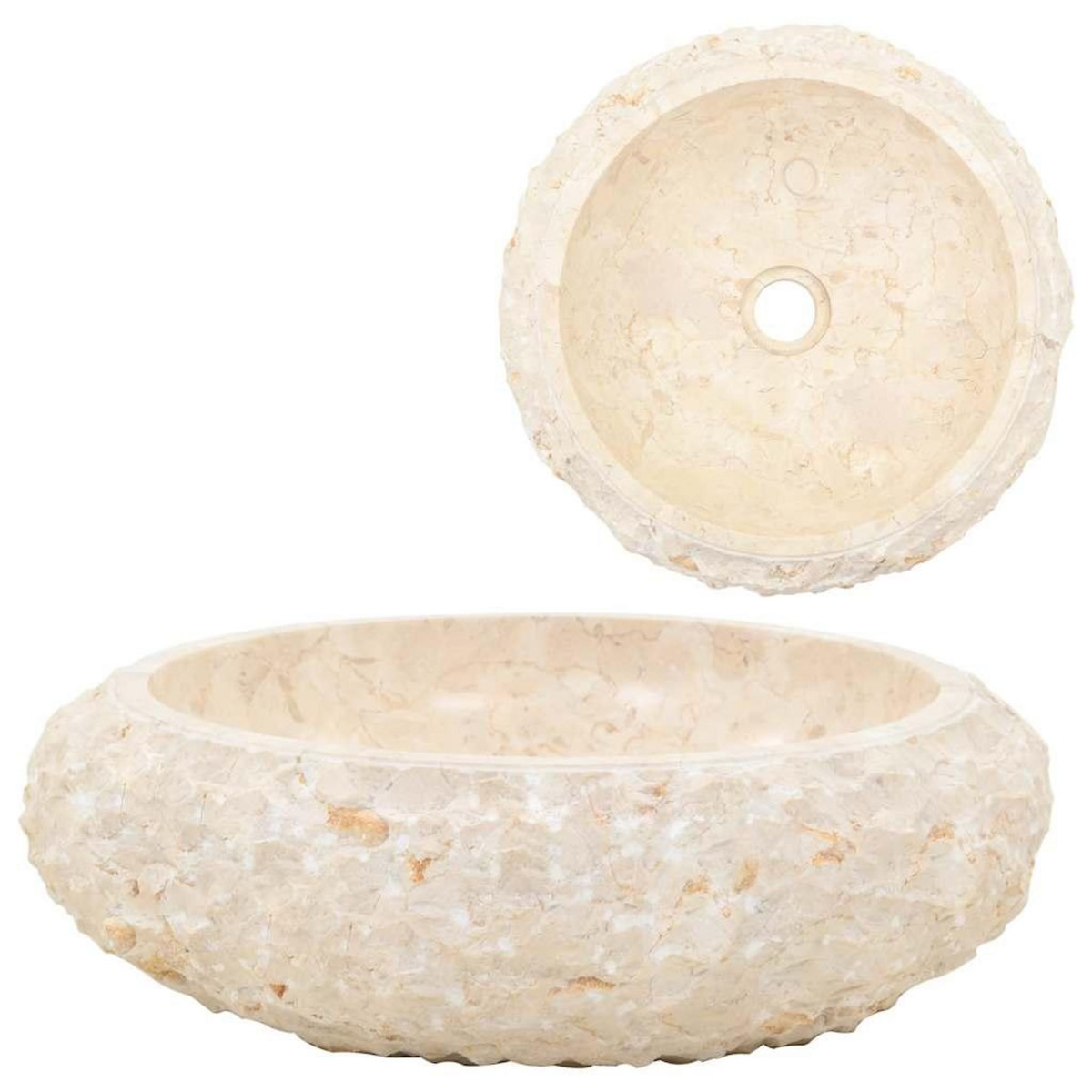 VIDAXL Evier 40 x 12 cm Marbre Creme