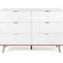 Voir la diapositive 3 : MARKET24 Commode Göteborg 6 tiroirs - Décor chene sonoma Blanc - L 120 x P 40 x H 86,5 cm