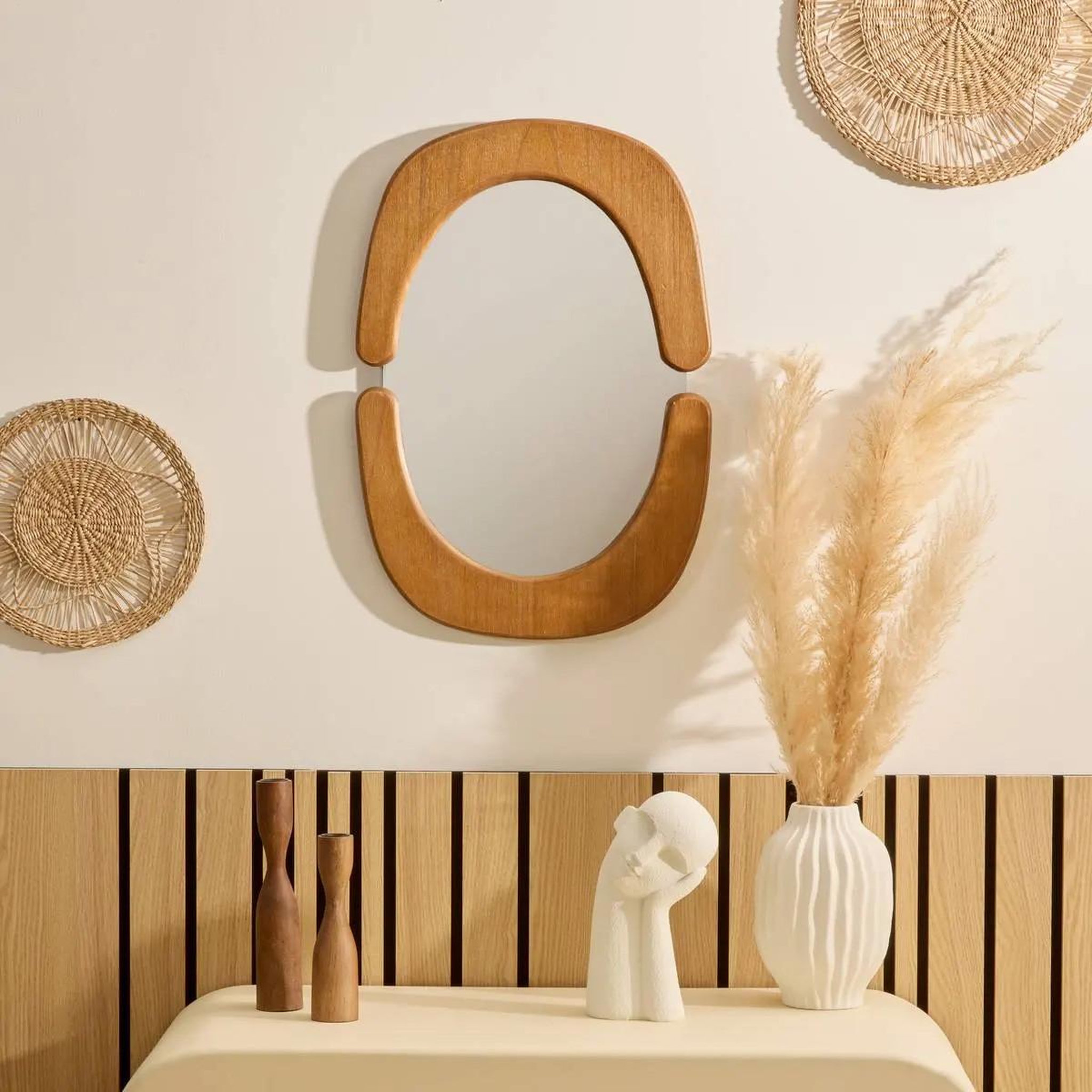 Voir la diapositive 6 : ATMOSPHERA Décoration murale ronde  seagrass  38cm naturel