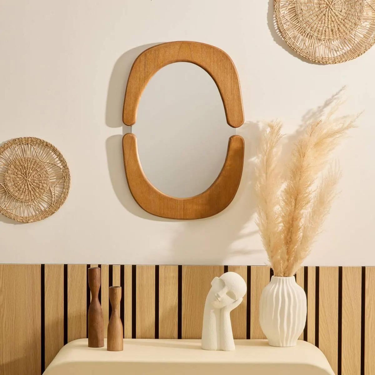 ATMOSPHERA Décoration Murale Ronde  Seagrass  38cm Naturel