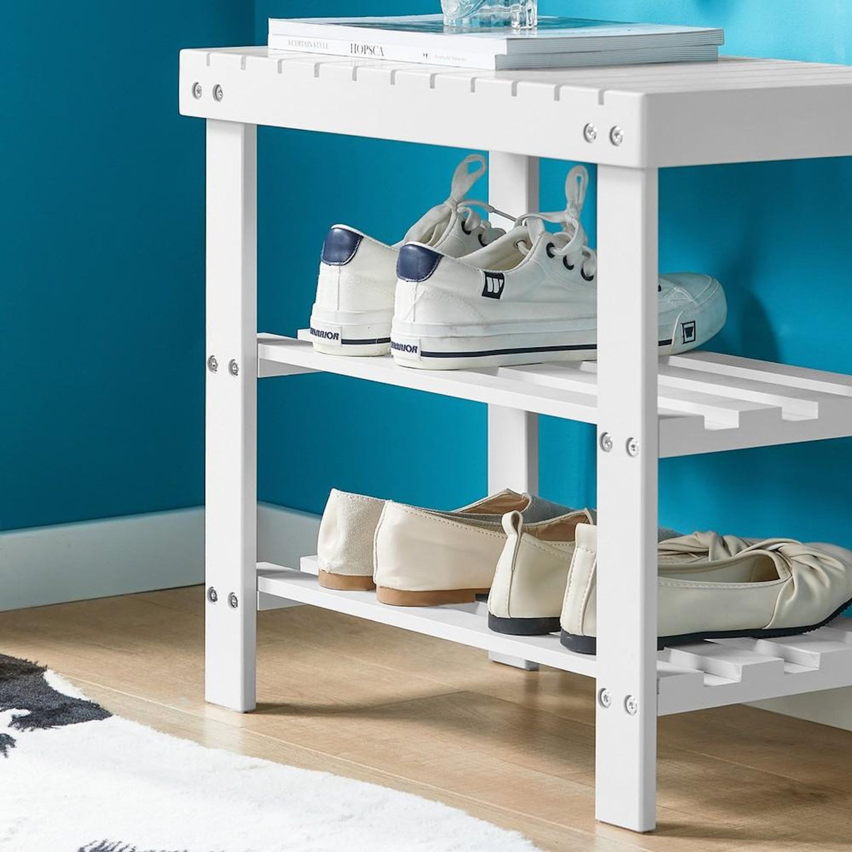 SOBUY SoBuy - Banc de rangement à chaussures avec 2 étagères - Nordique - FSR02-K