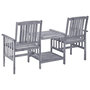 Voir la diapositive 3 : VIDAXL Chaises de jardin avec table a the et coussins Acacia solide