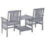 Voir la diapositive 3 : VIDAXL Chaises de jardin avec table a the et coussins Acacia solide