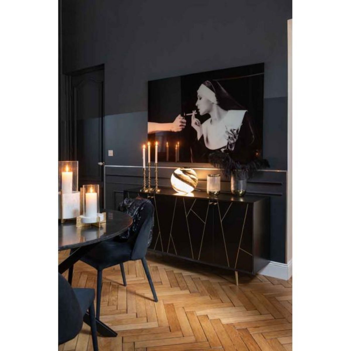 Paris Prix Déco Murale en Verre  Religieuse  100x150cm Noir