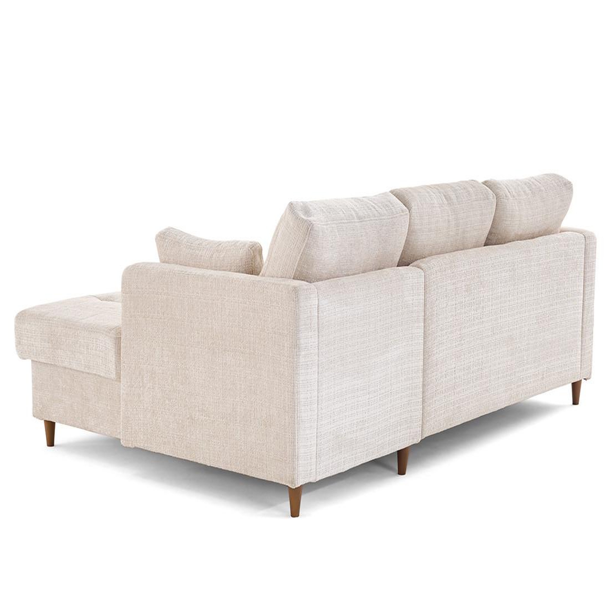 Voir la diapositive 5 : LISA DESIGN Anna - canapé d'angle droit 4 places convertible avec coffre en velours texturé