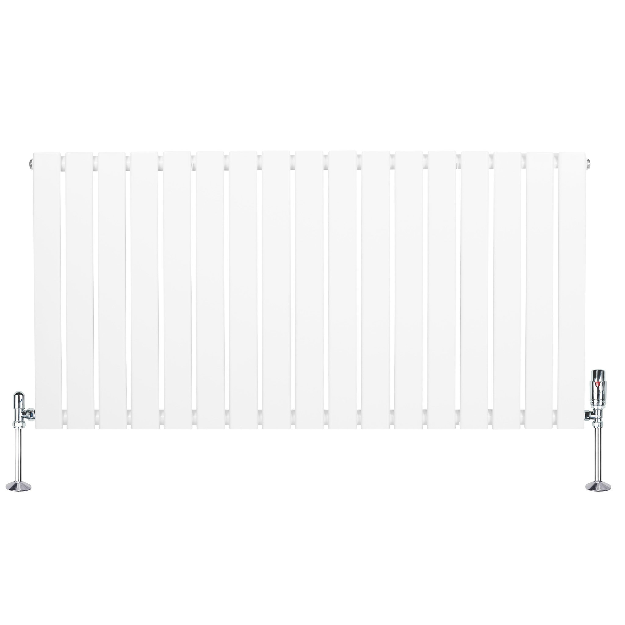 MONSTERSHOP Radiateur plat à 1 panneau & vannes - 600 x 1190 mm. Coloris disponibles : Noir, Blanc, Gris