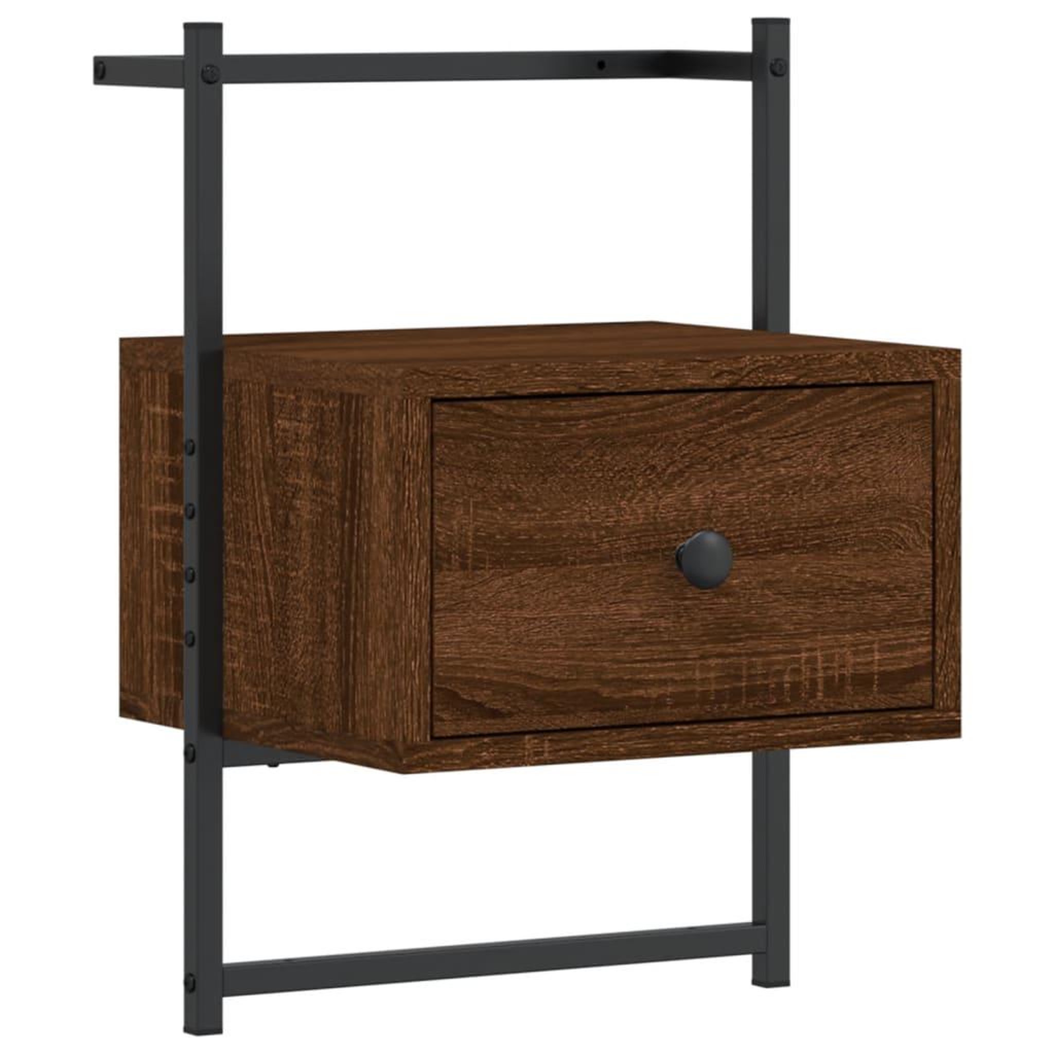 Voir la diapositive 2 : VIDAXL Table de chevet murale chene brun 35x30x51 cm bois d'ingenierie