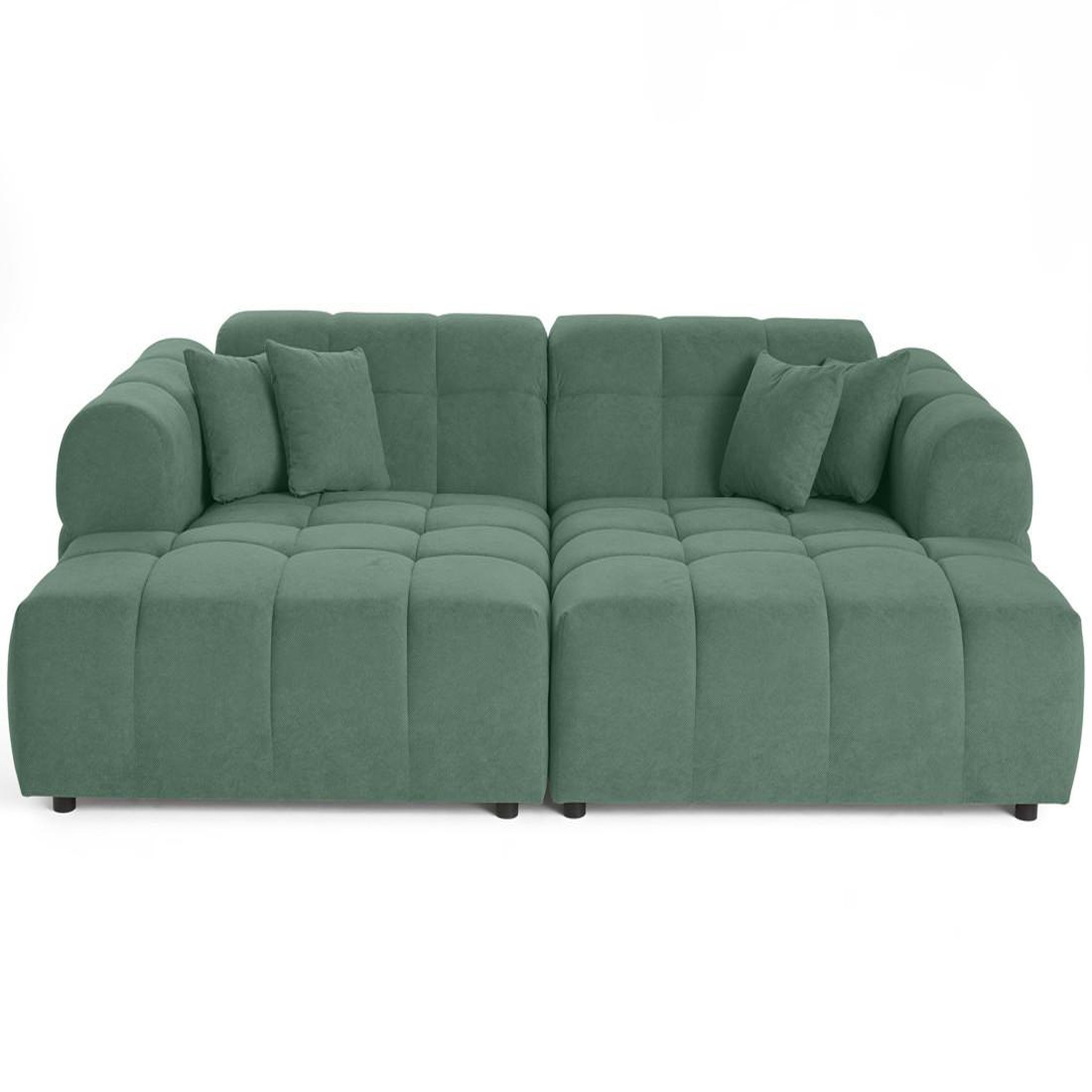 Voir la diapositive 1 : BEST MOBILIER Ray - canapé droit 4 places avec double méridienne - assise profonde - en tissu texturé