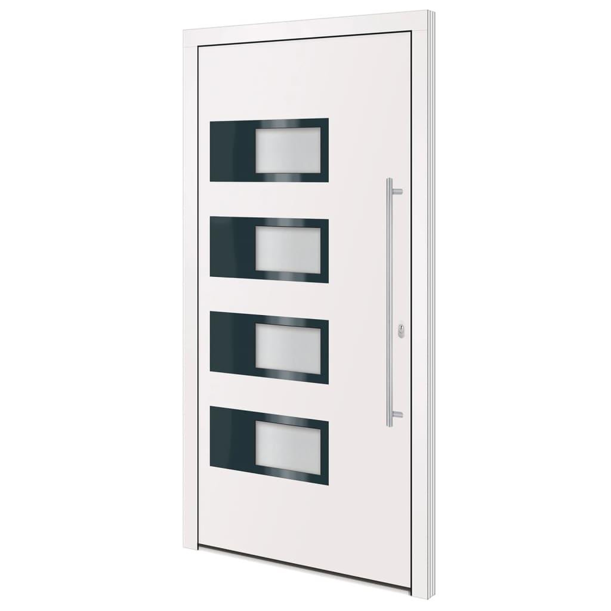 Voir la diapositive 2 : VIDAXL Porte d'entree Blanc 110x210 cm Aluminium et PVC