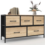 ID MARKET Commode 5 tiroirs en tissu UTAH H.55 cm meuble de rangement design industriel