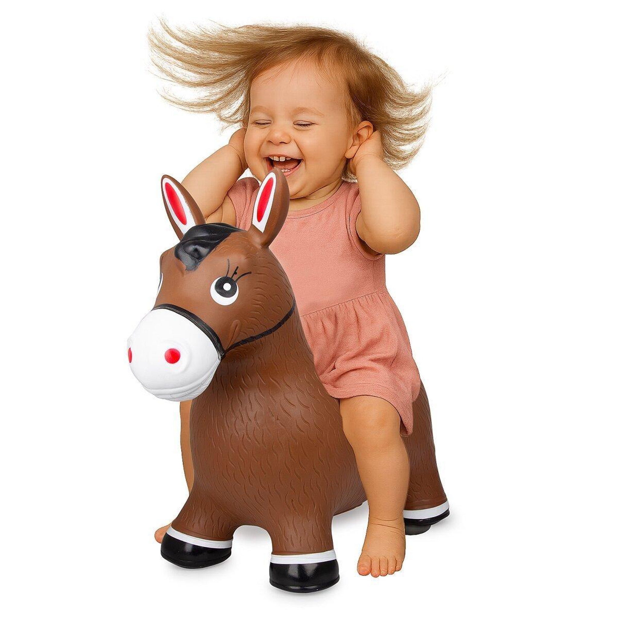 Voir la diapositive 3 : Jamara Animal rebondissante cheval hoppydoo brun avec pompe