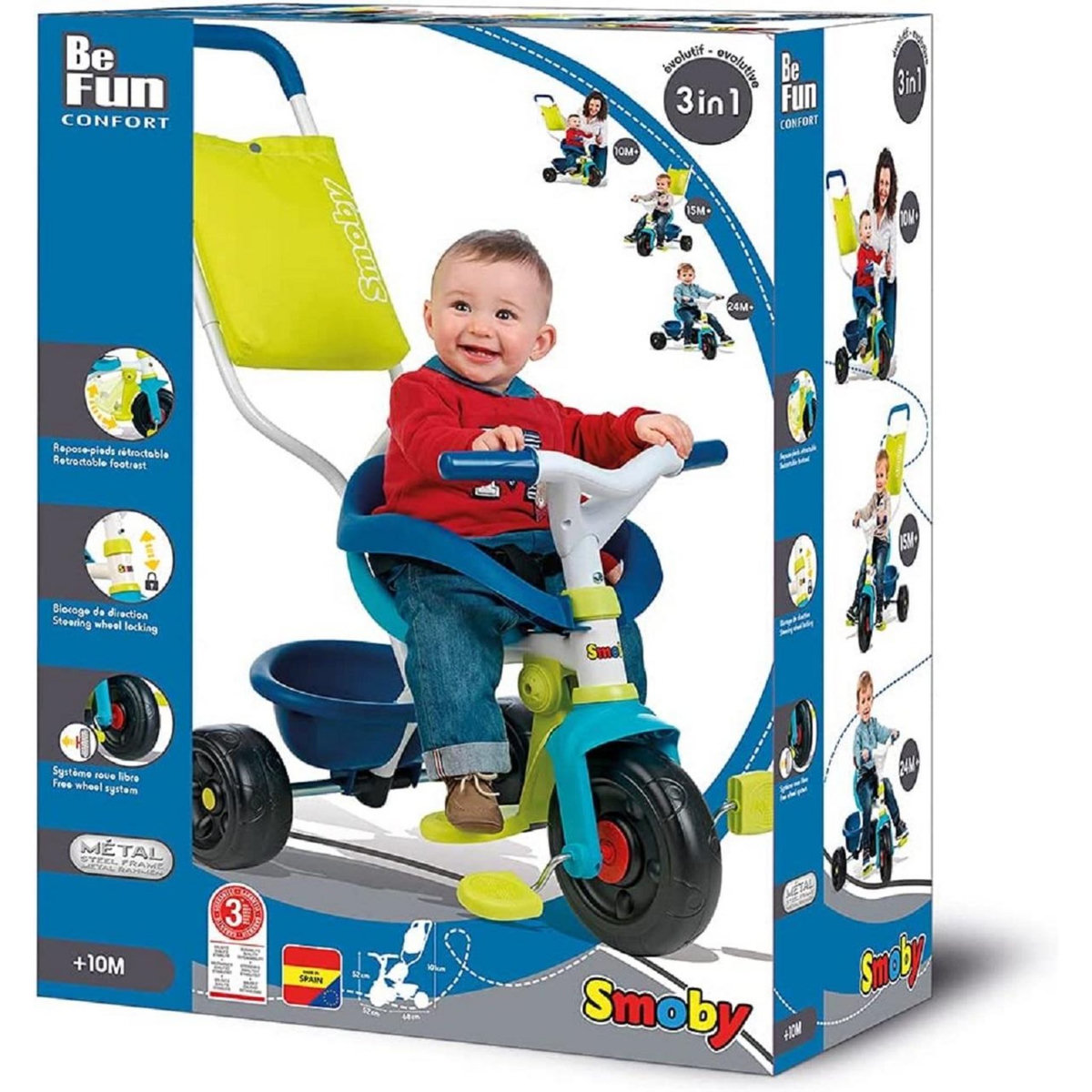 SMOBY Tricycle Be Fun confort mixte bleu