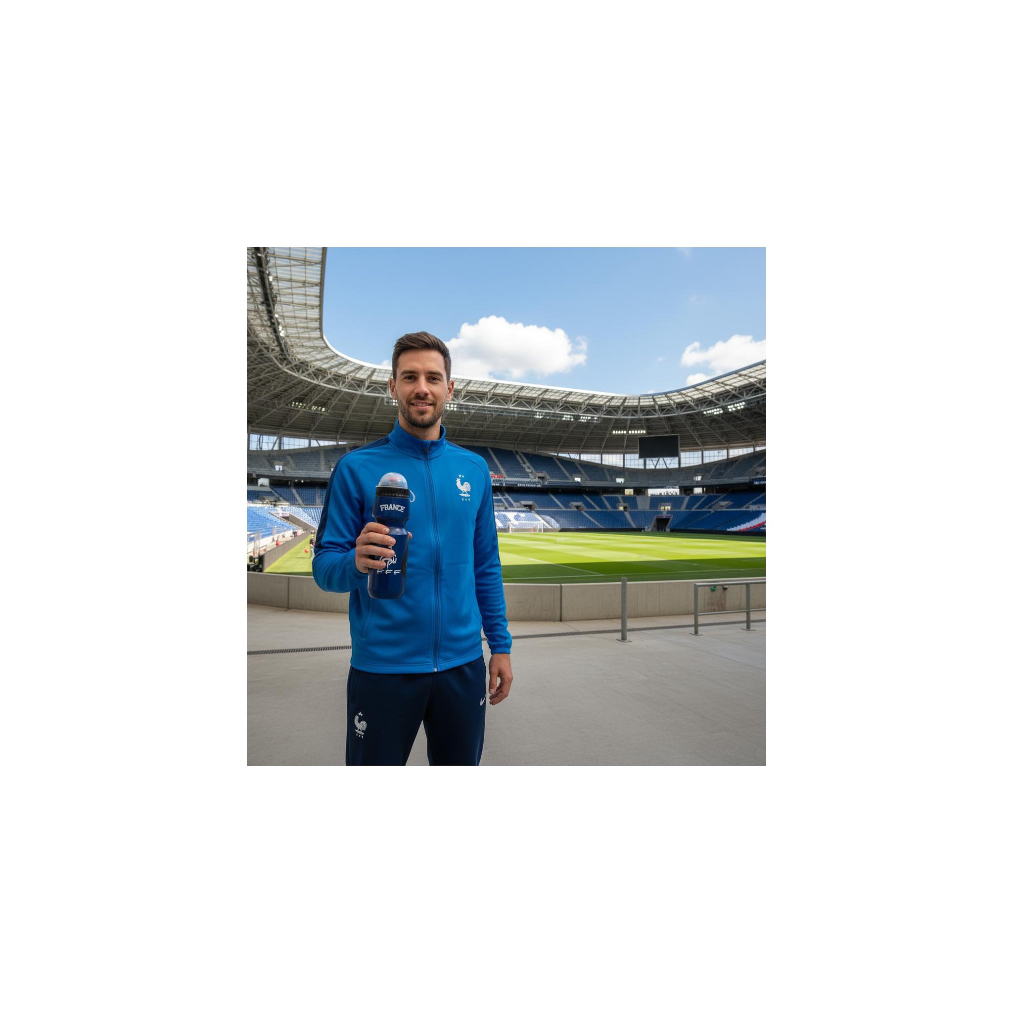 Voir la diapositive 3 : FFF Gourde de sport - fédération française de football - en plastique - contenance : 600 ml