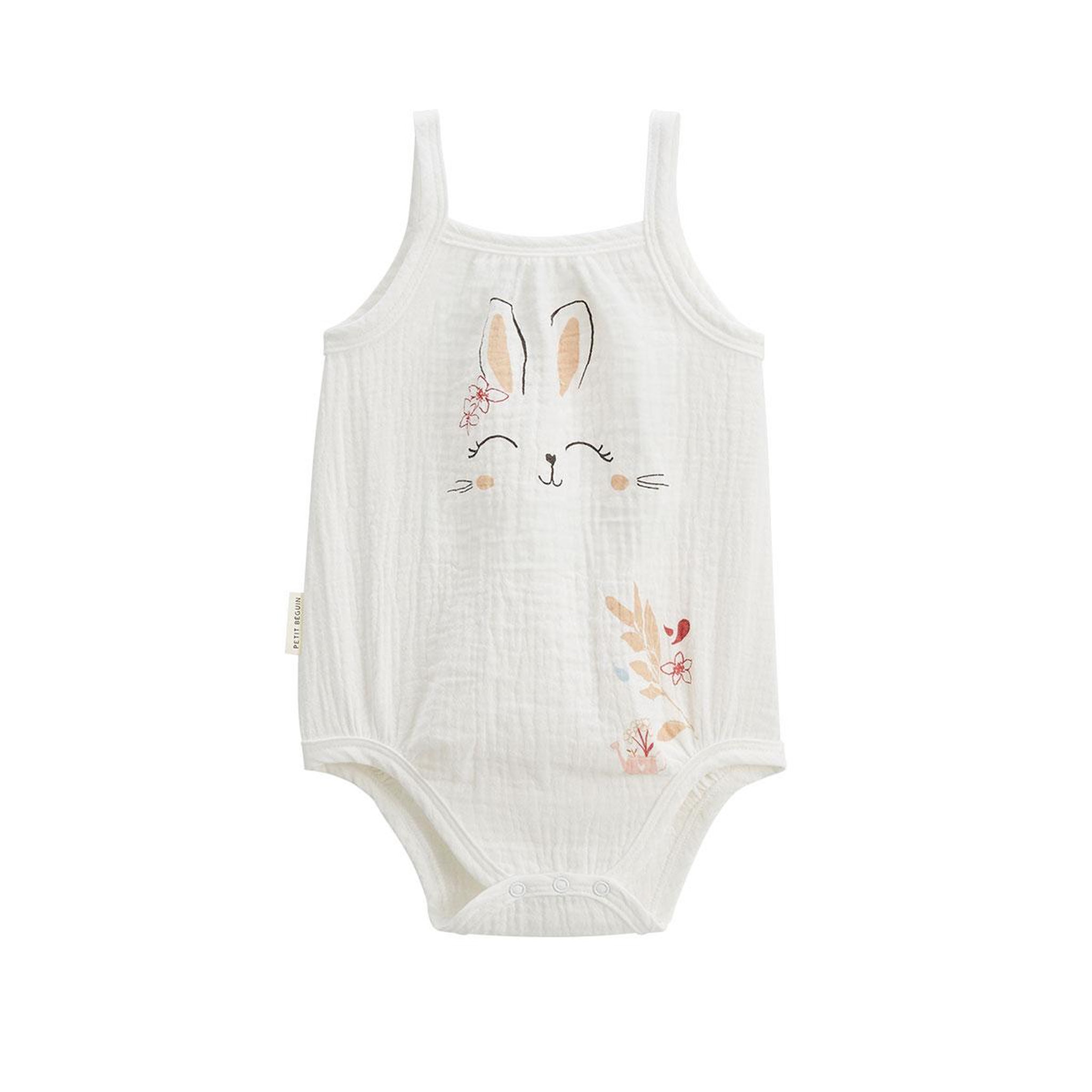 Voir la diapositive 6 : Petit Béguin Lot de 2 barboteuses bloomer bébé en gaze de coton praline