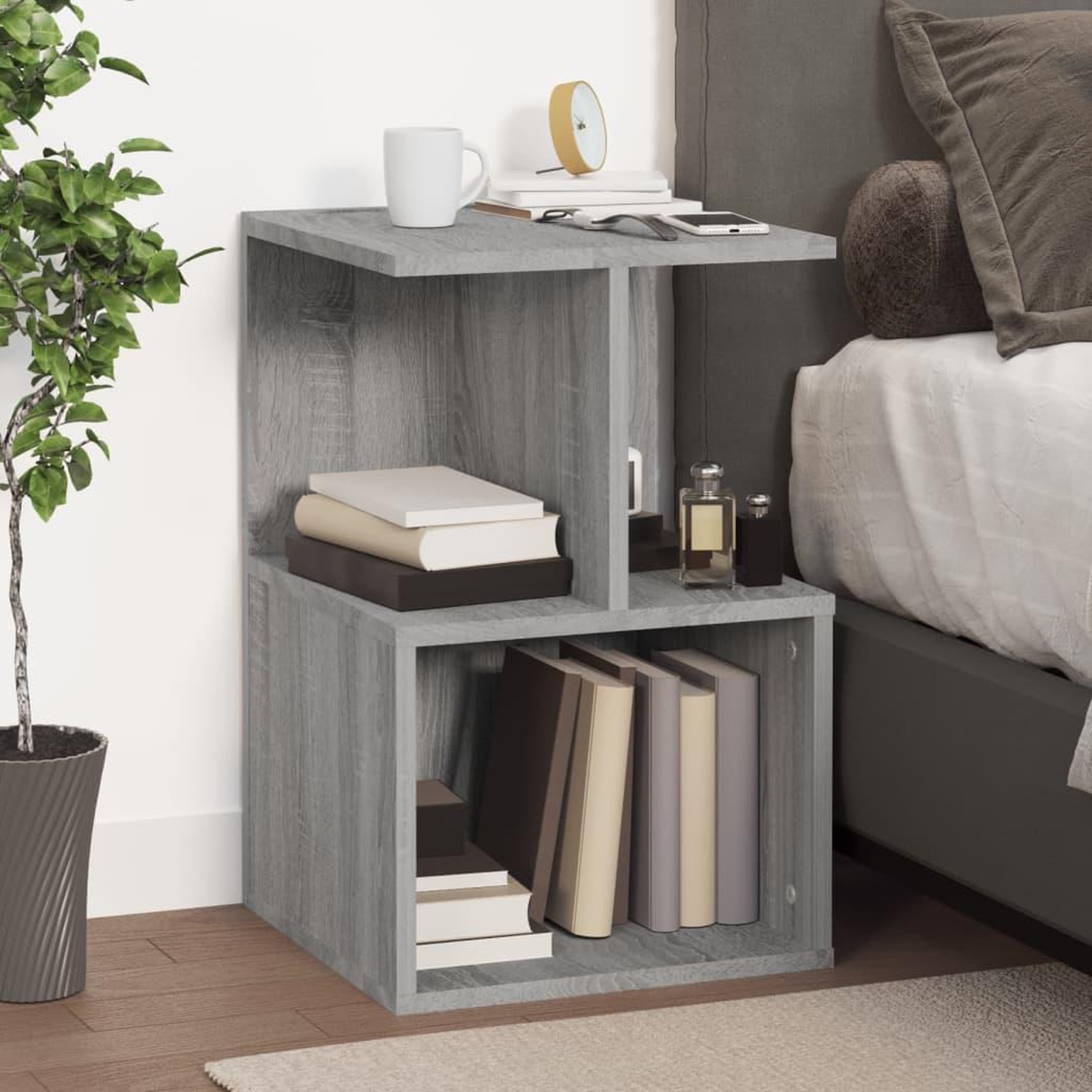 VIDAXL Table de chevet Sonoma gris 35x35x55 cm Bois d'ingenierie