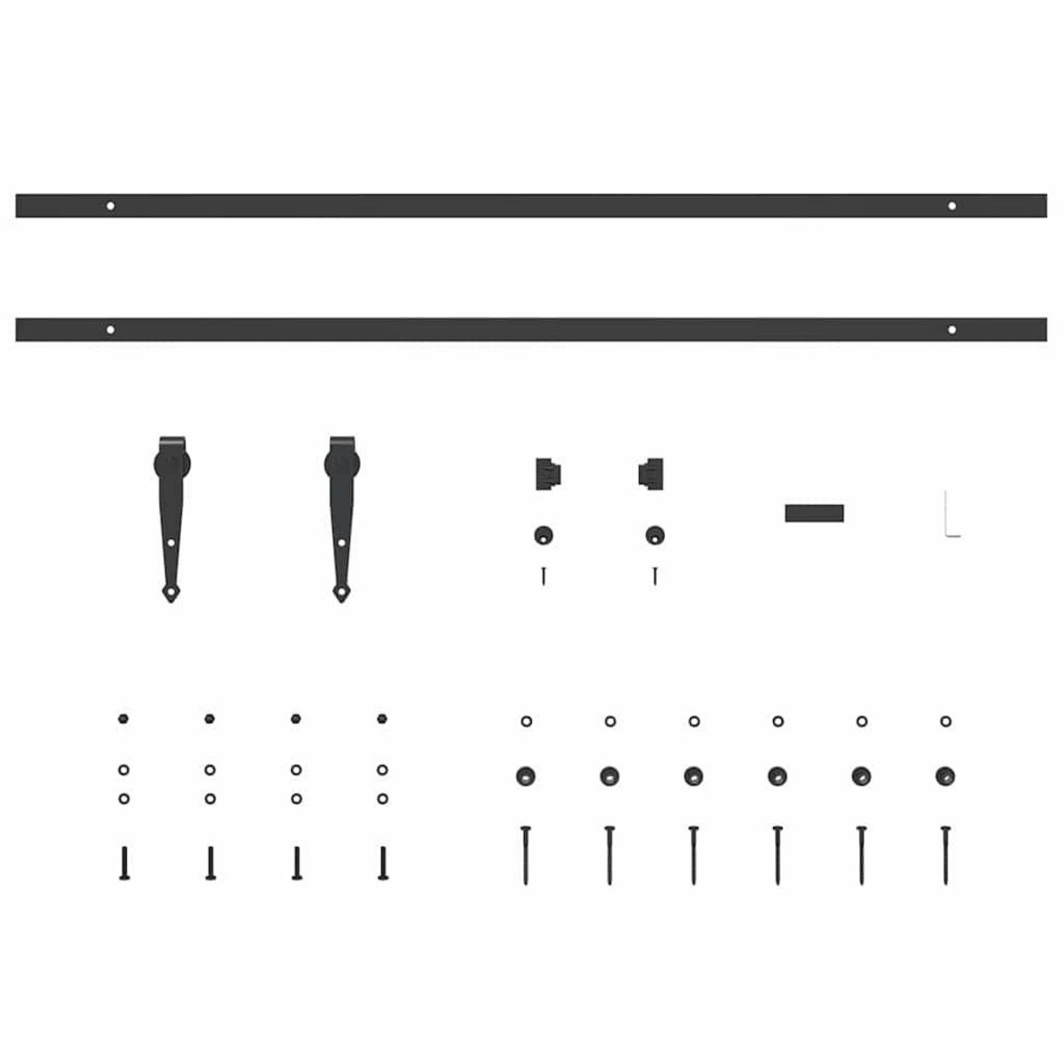 VIDAXL Kit de porte d'armoire coulissante 213 cm acier au carbone