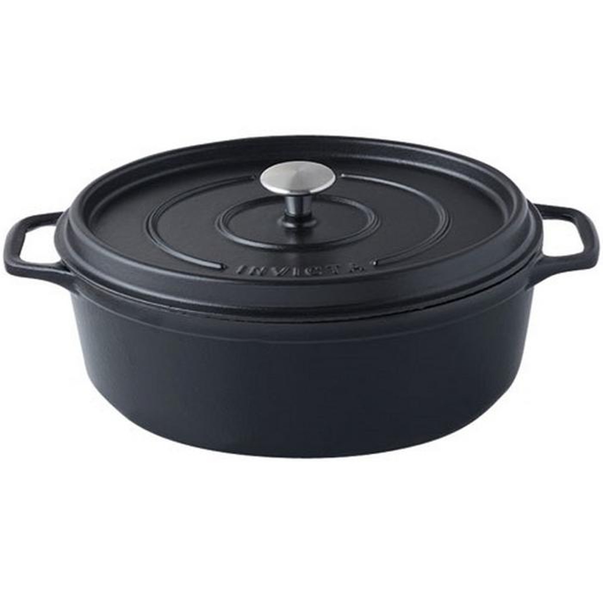 Invicta Cocotte ovale en fonte émaillée 27cm noir - 403271