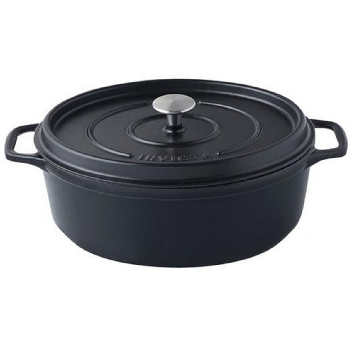 Invicta Cocotte ovale en fonte émaillée 27cm noir - 403271