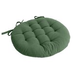 Paris Prix Galette de Chaise Piquée Uni  Panama  38cm Vert Argile