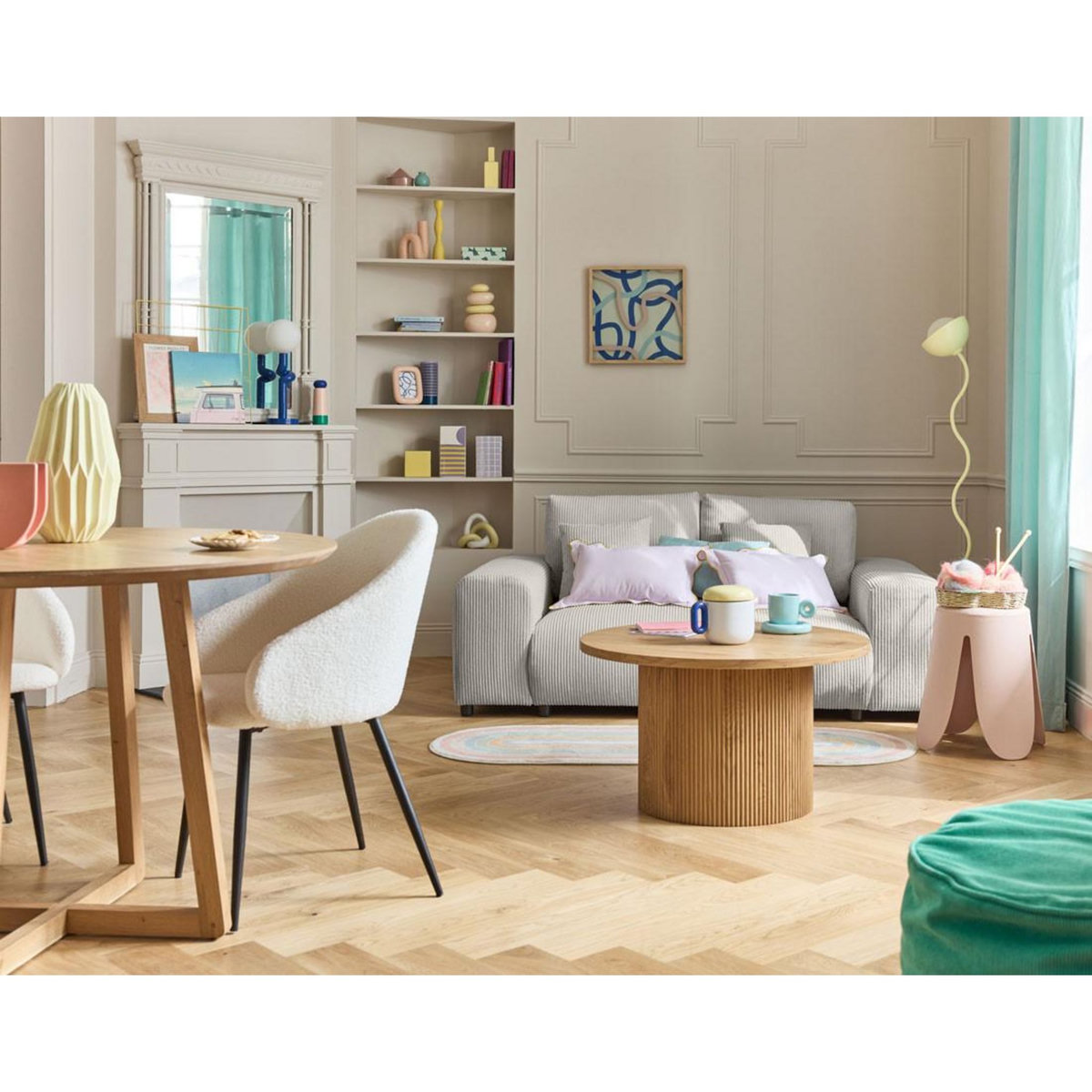 LISA DESIGN Garance - canapé droit 2 places - en velours côtelé