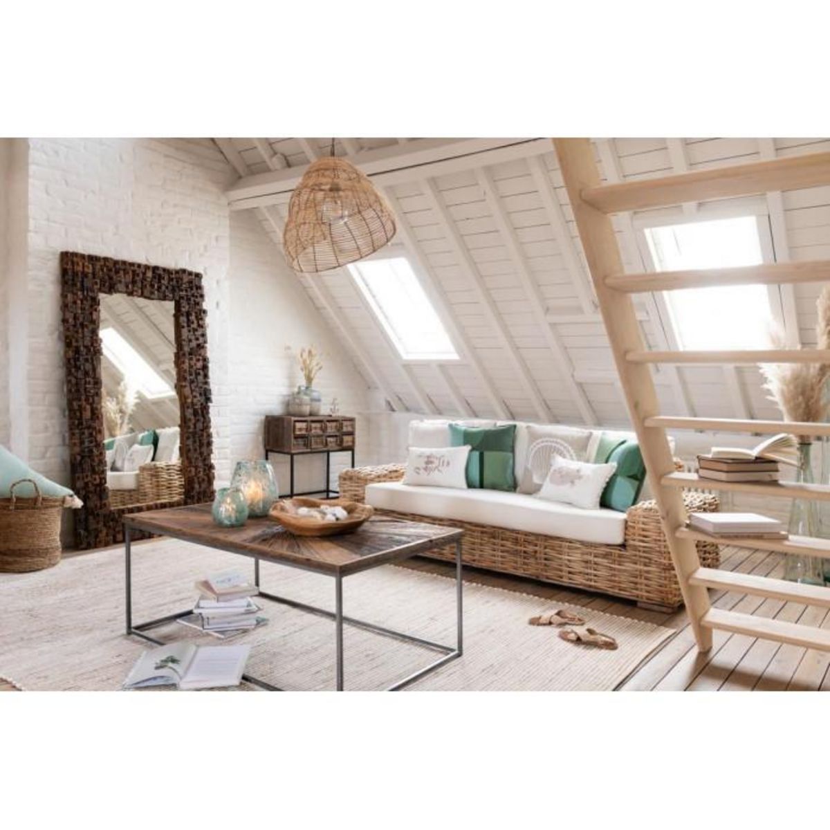 Paris Prix Miroir à Poser en Bois  Syma  180cm Marron