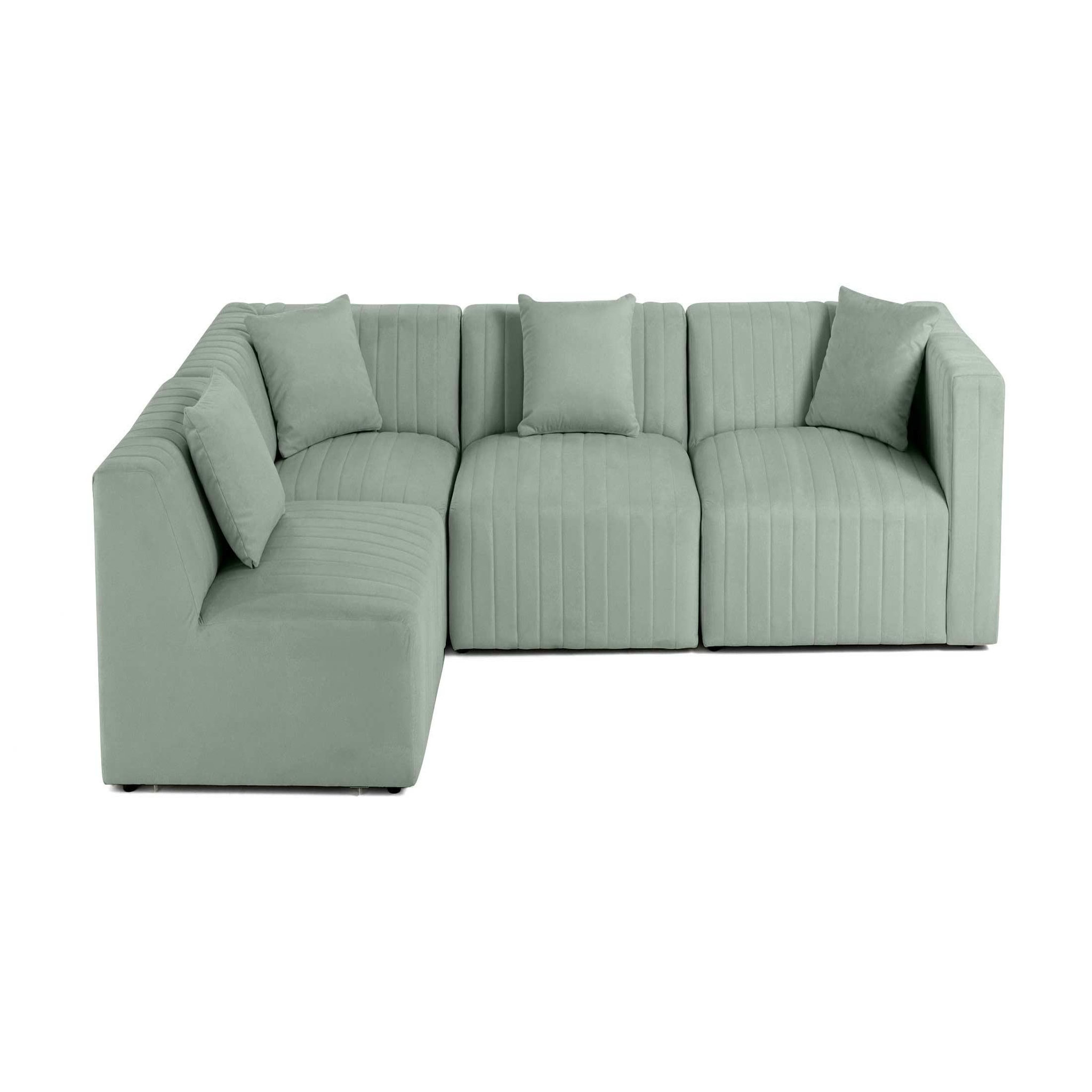 Voir la diapositive 1 : BEST MOBILIER Nova - canapé modulable d'angle gauche - 5 places - en velours