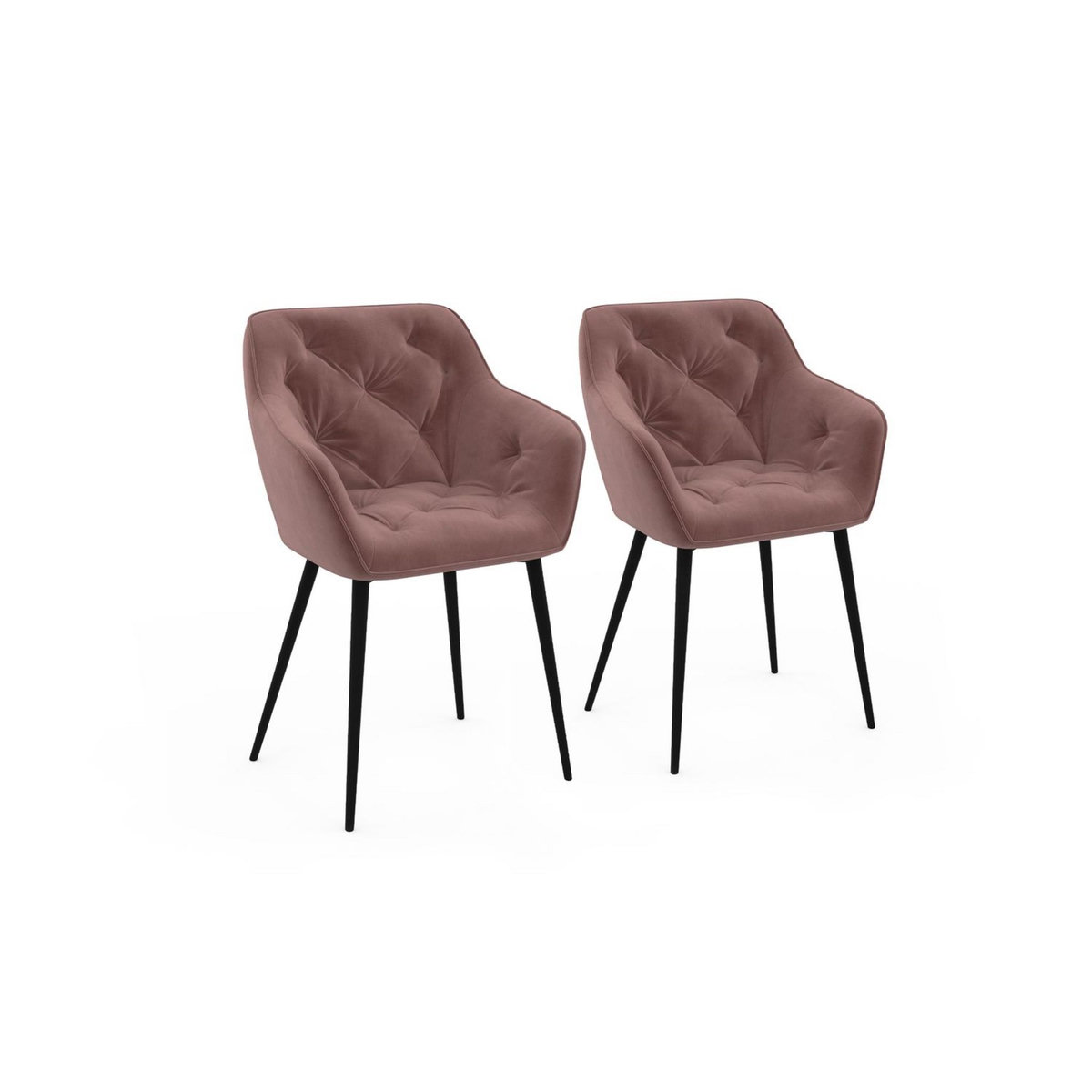 Lot de 2 chaises en velours capitonnée JULIETTE