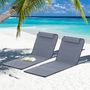 Voir la diapositive 2 : OUTSUNNY Lot de 2 tapis de plage rembourré - matelas de plage - nattes de plage - dossier inclinable multi-positions - sac transport inclus - métal polyester PE gris
