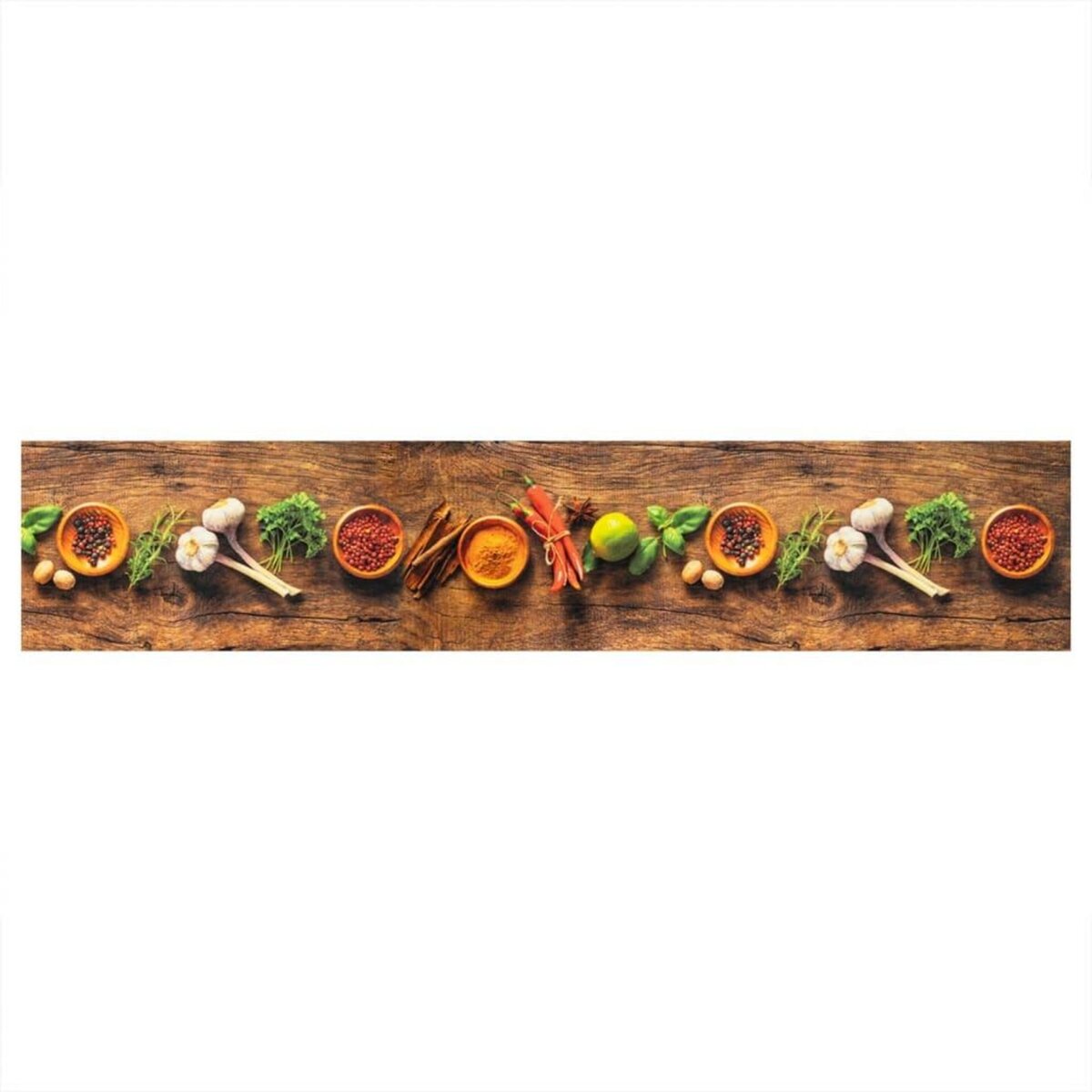 VIDAXL Tapis de cuisine lavable impression d'epices 60x300 cm velours
