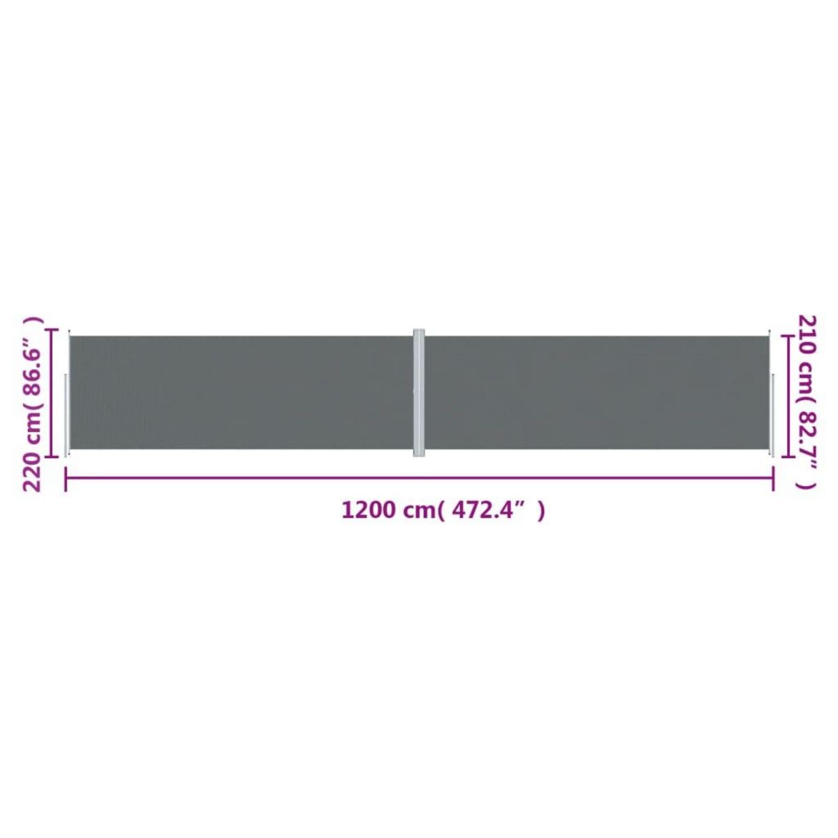 VIDAXL Auvent lateral retractable Anthracite 220x1200 cm