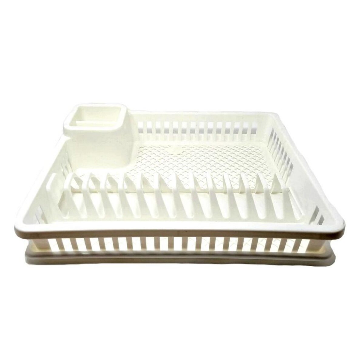 Egouttoir a vaisselle blanc 47.5 x 38 x 8 cm avec bac en plastique pas cher  
