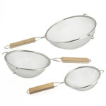 FIVE 3 passoires avec poignées en bois - Inox