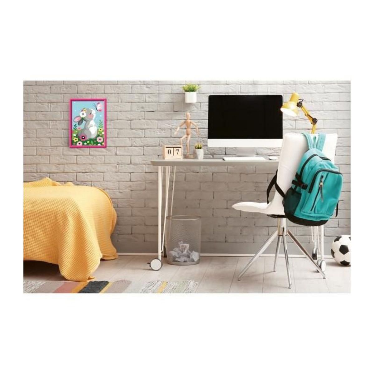 RAVENSBURGER CreArt Kids 18x24cm Lapin et papillon, Kit de peinture par numéros Numéro d'Art, Des 7 ans, 25836, Ravensburger