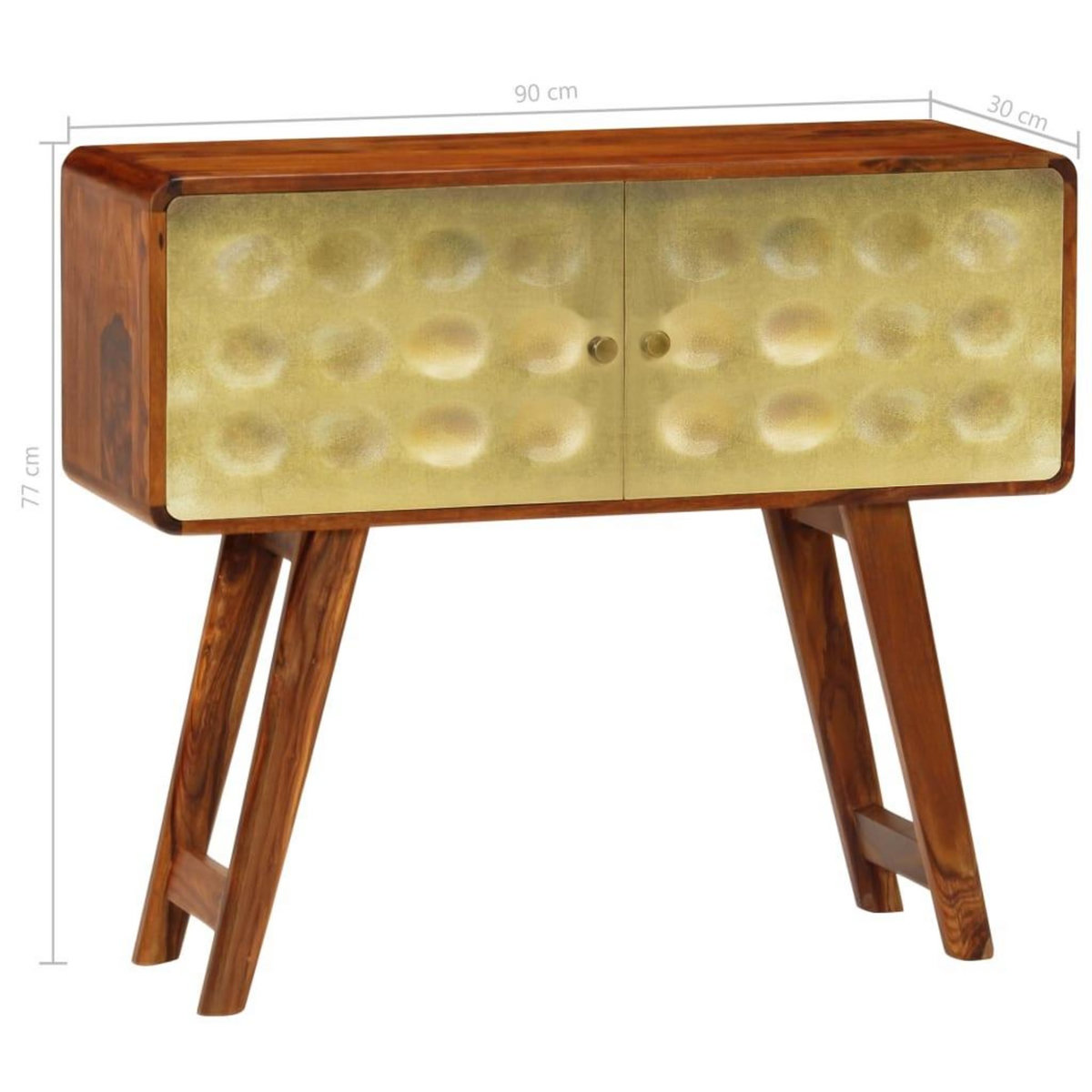 VIDAXL Buffet Bois de Sesham solide Imprime dore 90x30x77 cm