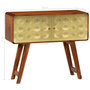 Voir la diapositive 6 : VIDAXL Buffet Bois de Sesham solide Imprime dore 90x30x77 cm