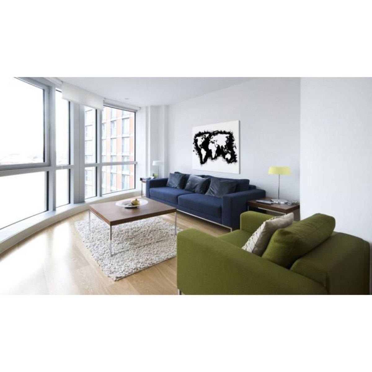 Paris Prix Tableau Imprimé  Carte Monochromatique du Monde