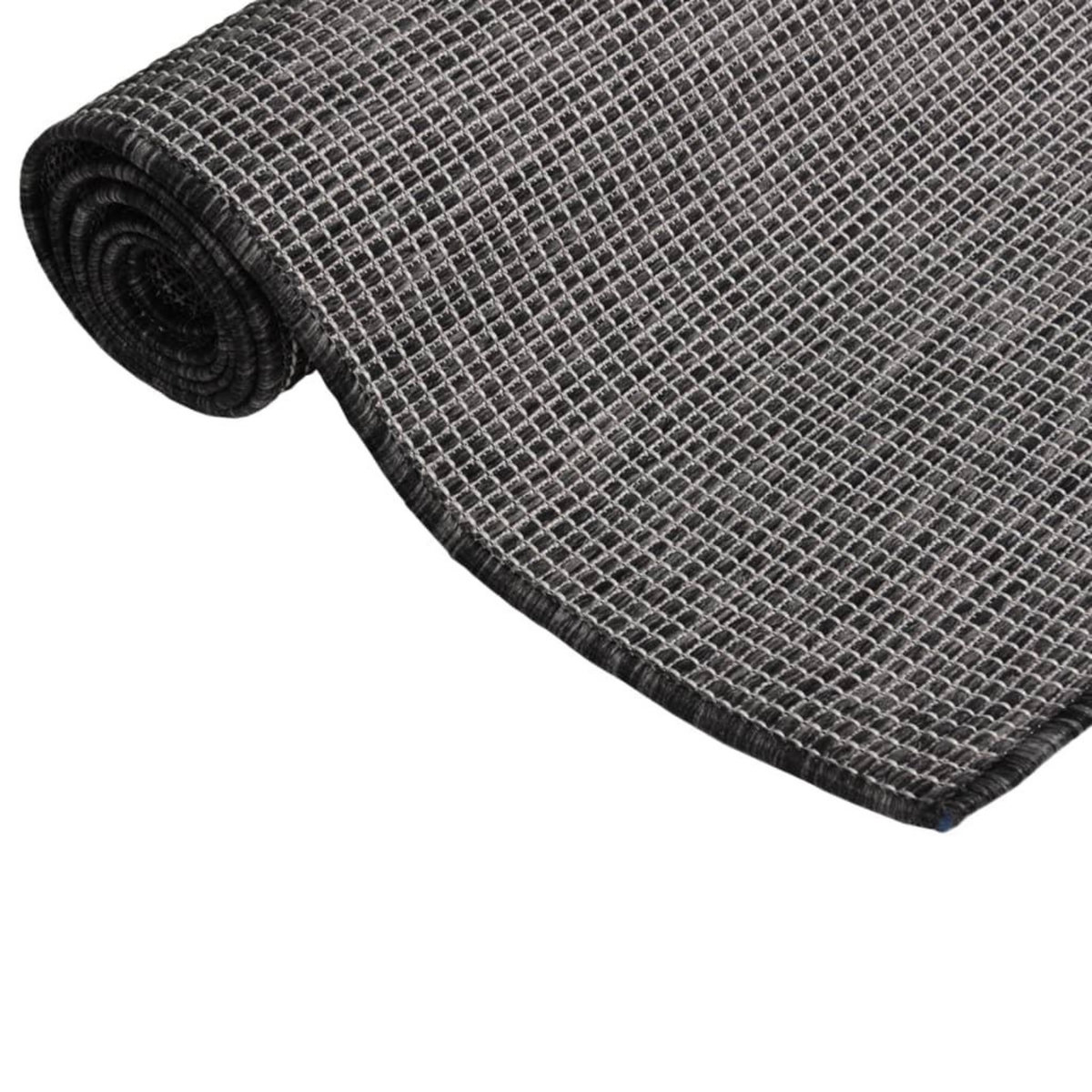 VIDAXL Tapis a tissage plat d'exterieur 80x150 cm Gris