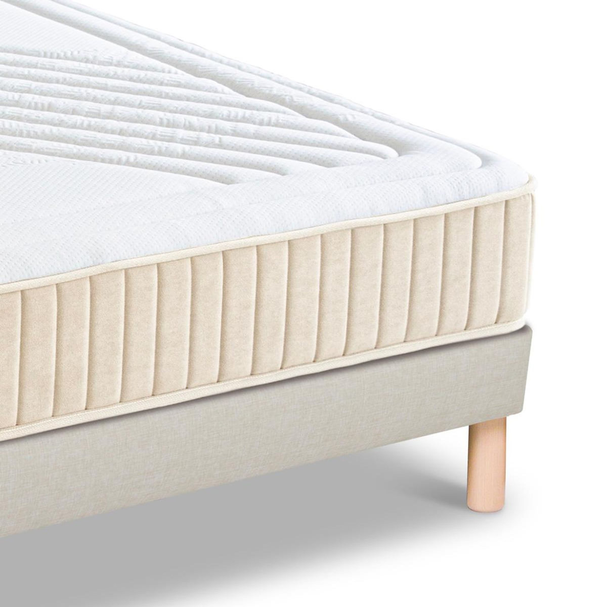 NUIT DE COTON NUIT DE COTON | Ensemble SYMPHONIE 2.0 | Matelas Mémoire de forme + Sommier Bois