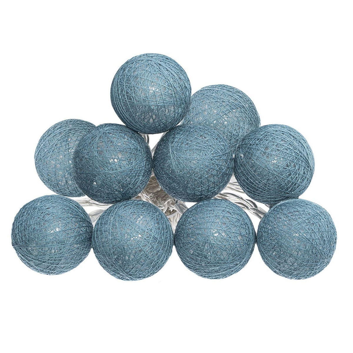 ATMOSPHERA Guirlande LED 10 boules - Bleu canard