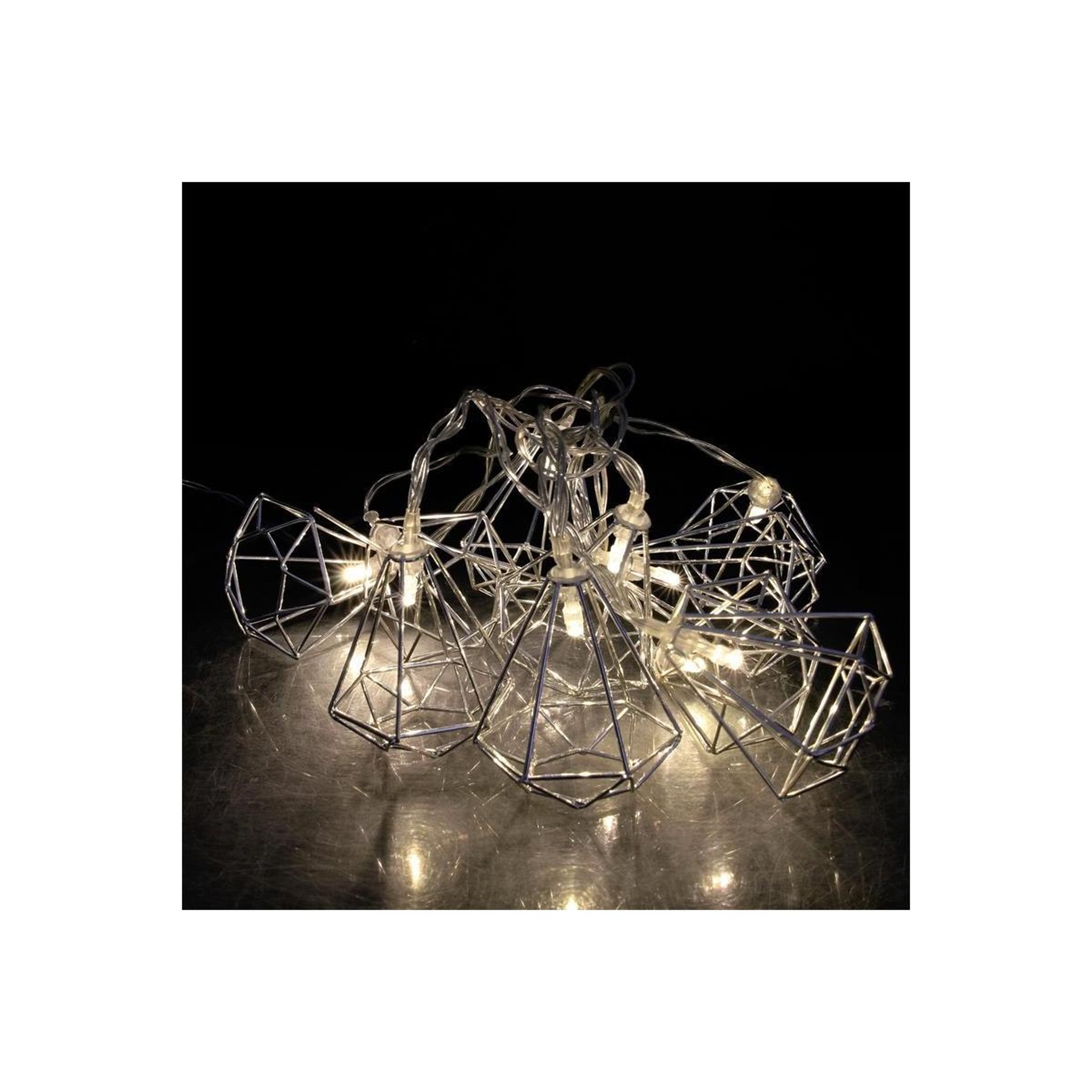 Voir la diapositive 3 : The Home Deco Factory Guirlande lumineuse led  10 diamants   175cm argent