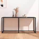 VIDAXL Table console Marbre noir 160x35x75,5 cm Verre trempe