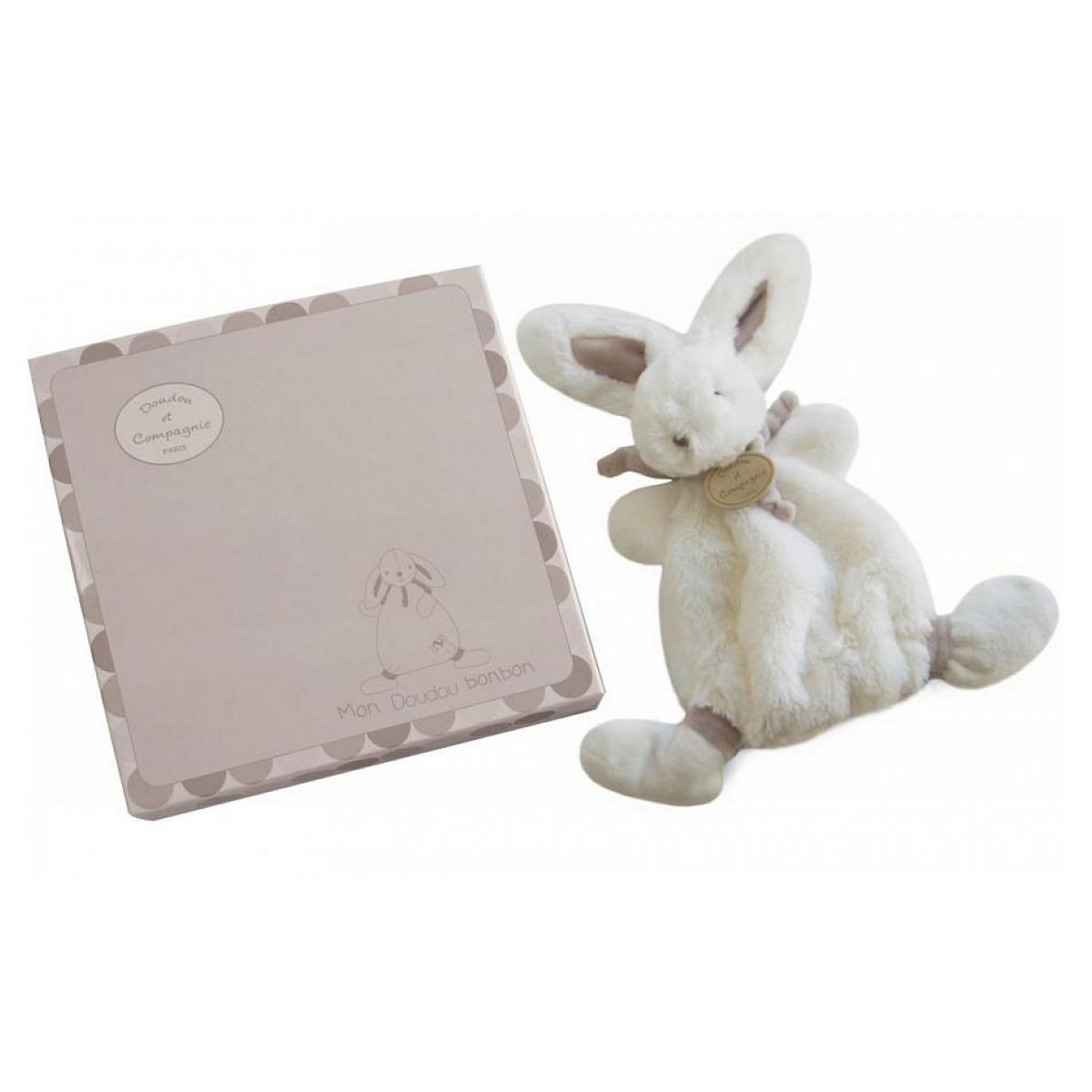 DOUDOU ET COMPAGNIE Lapin bonbon - doudou taupe