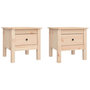 Voir la diapositive 2 : VIDAXL Tables d appoint 2 pcs 40x40x39 cm Bois massif de pin